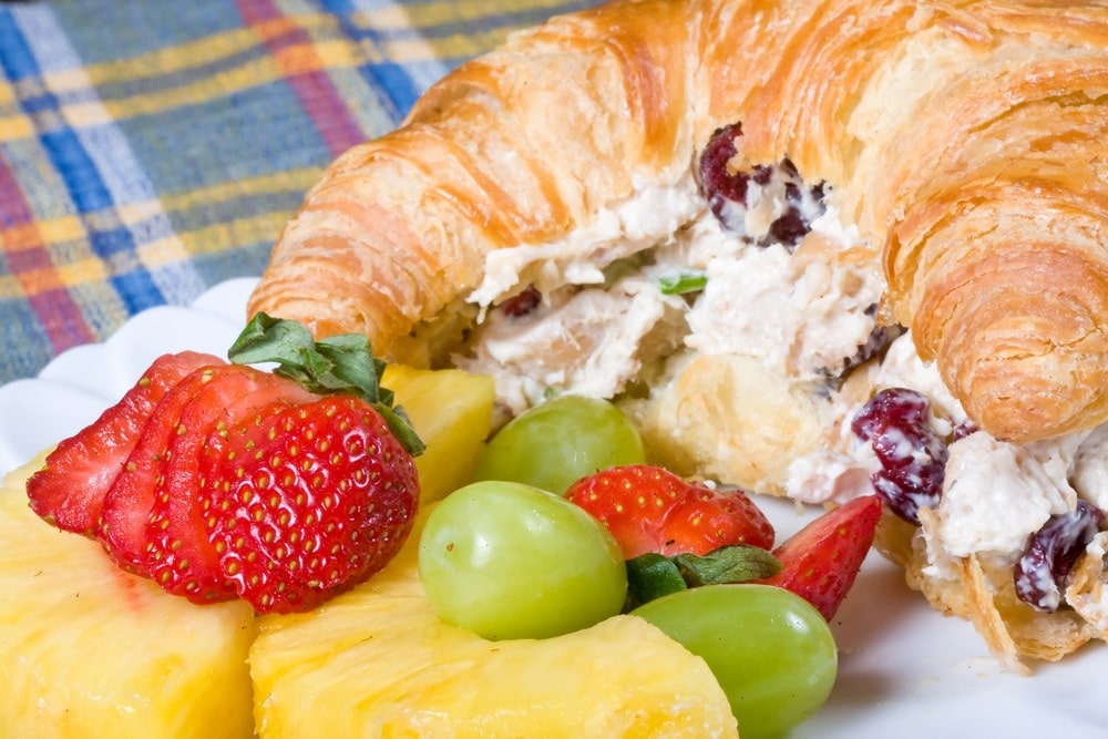 chicken salad sandwich with grapes