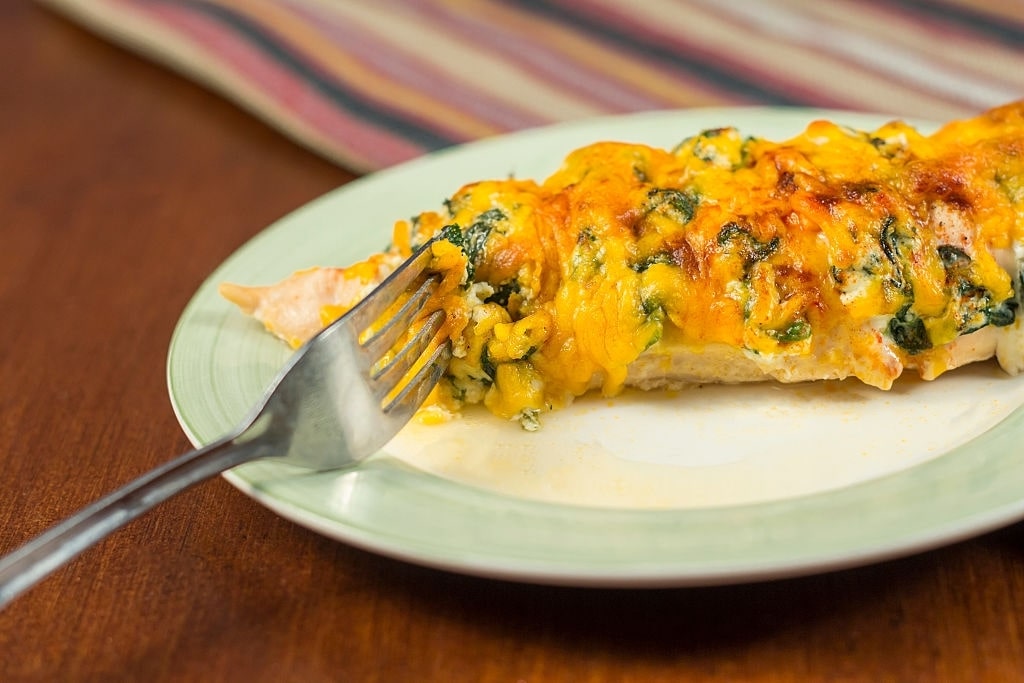 hasselback chicken with spinach