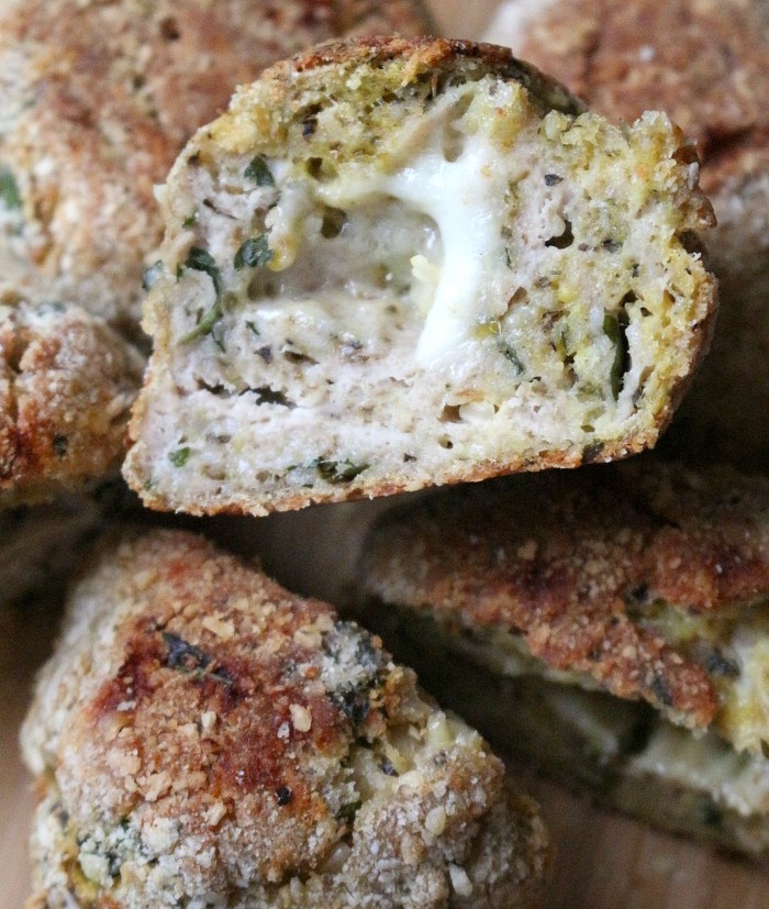 Cheese Stuffed Chicken Meatballs