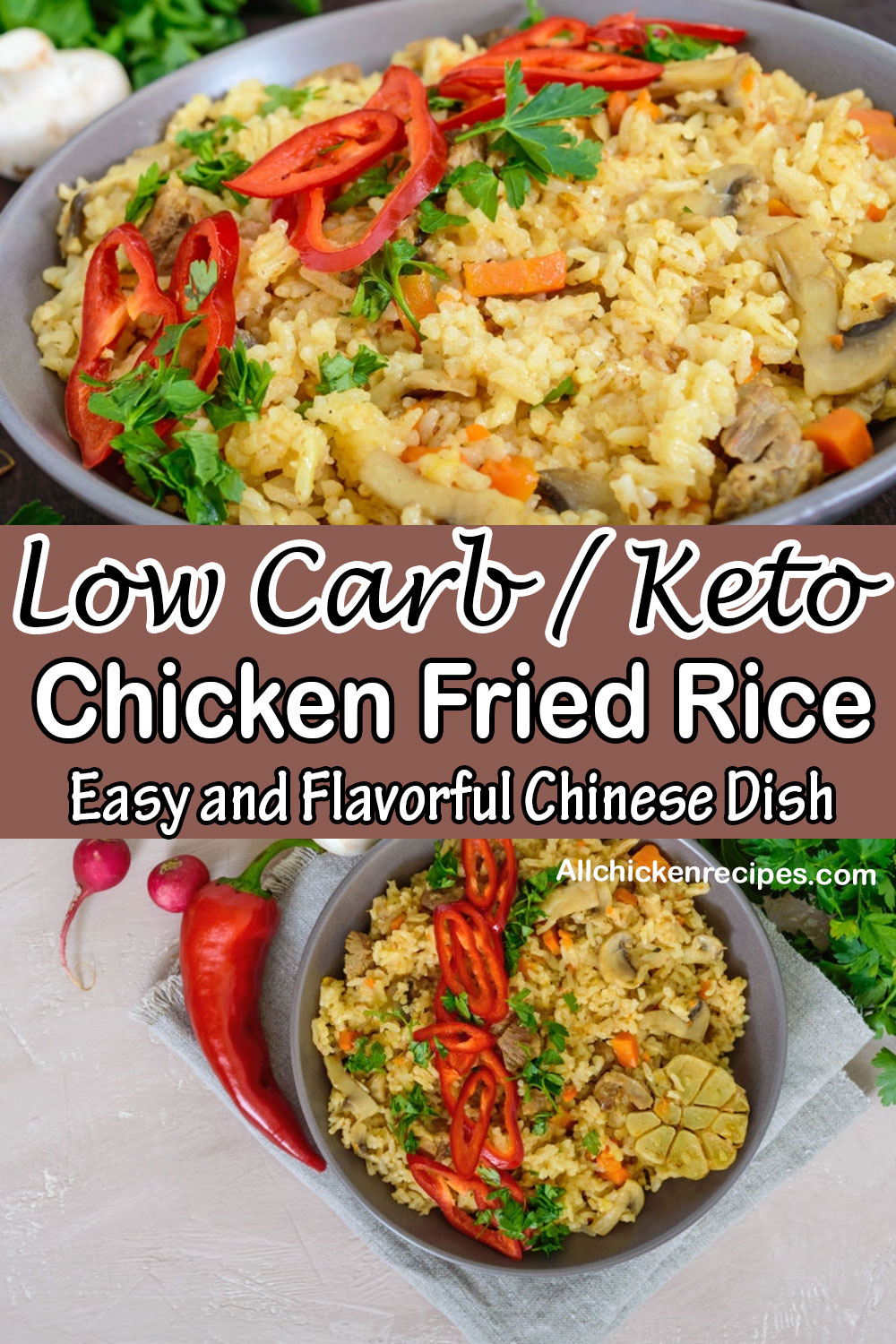 Low carb keto chicken fried rice