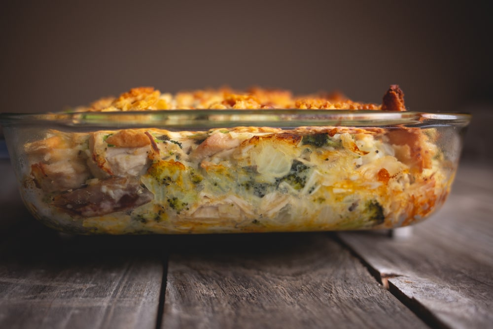 cheesy keto chicken bacon ranch casserole with broccoli