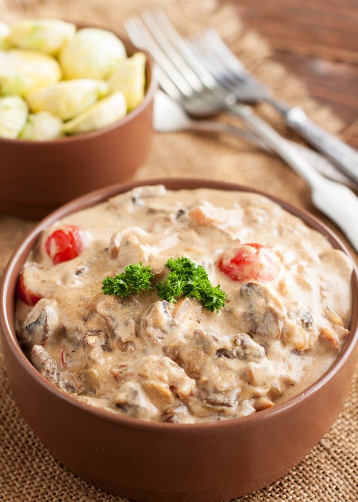 easy slow cooker chicken stroganoff