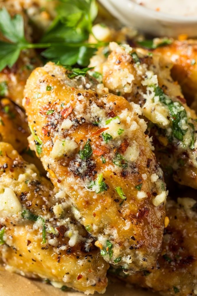 slow cooker garlic parmesan chicken wings