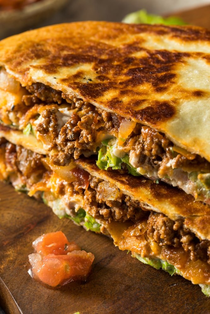 smash burger quesadilla