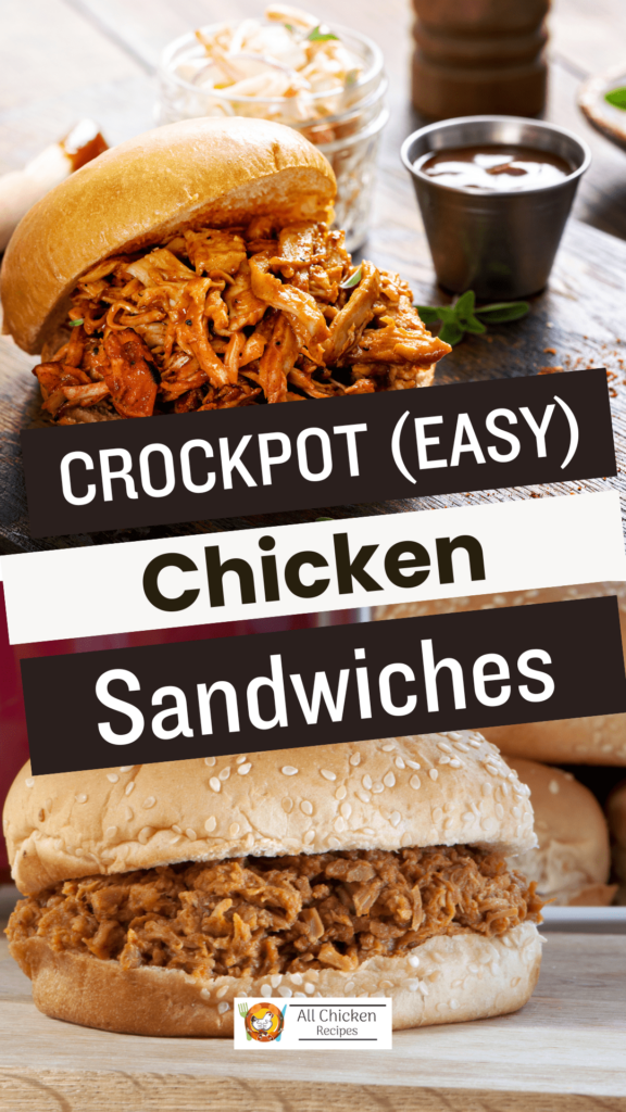 Slow Cooker Crockpot Chicken Sandwiches