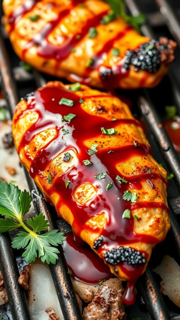 Honey Garlic Glazed BBQ Chicken Breasts