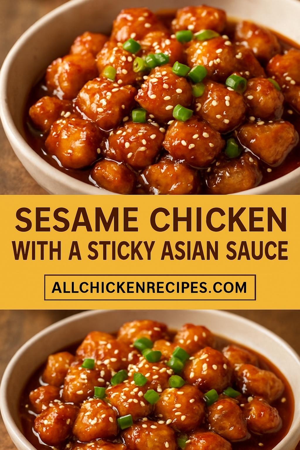 Sesame Chicken with a Sticky Asian Sauce