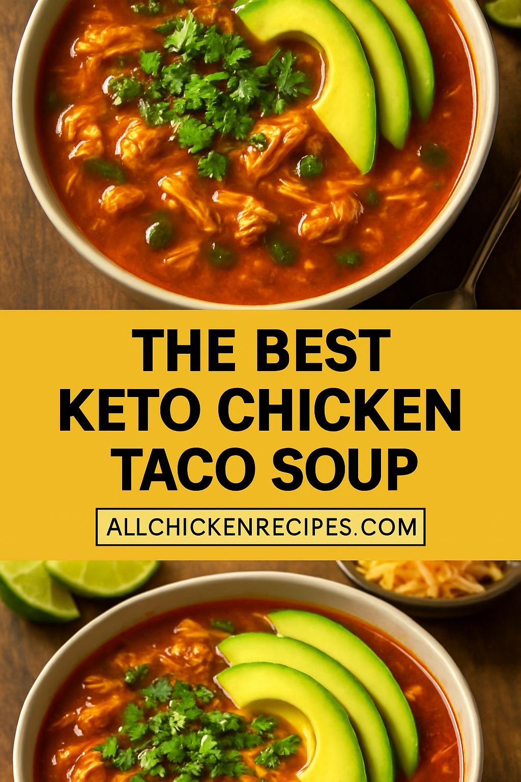 The BEST Keto Chicken Taco Soup