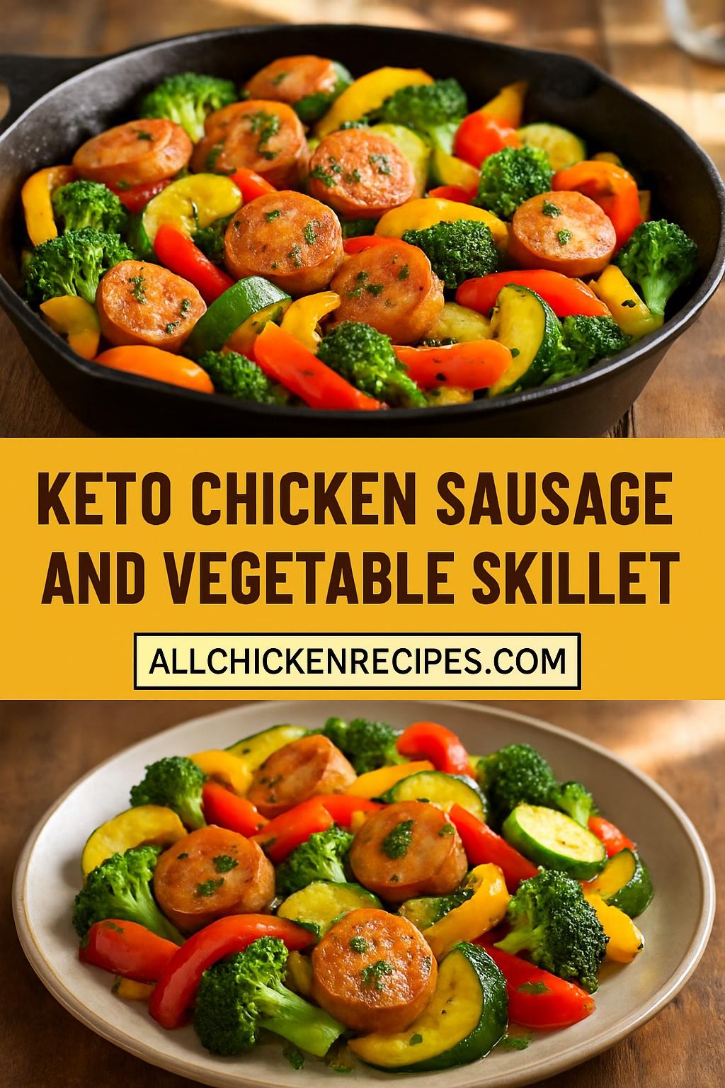 keto chicken sausage and Vegetable Skillet