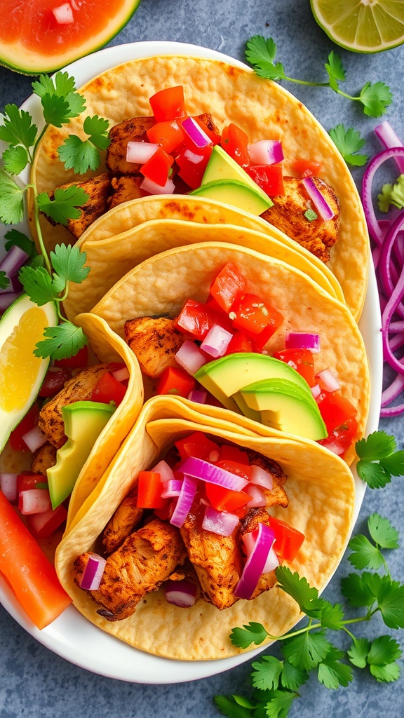 Chicken Tacos with Fresh Salsa