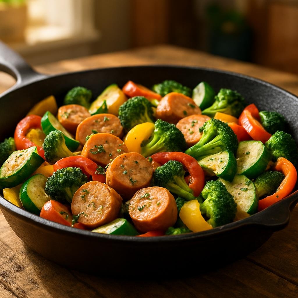 keto-chicken-sausage-and-Vegetable-Skillet