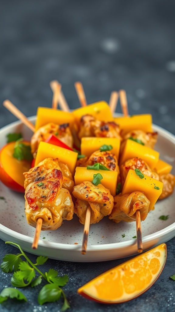 Mango Chili Chicken Skewers