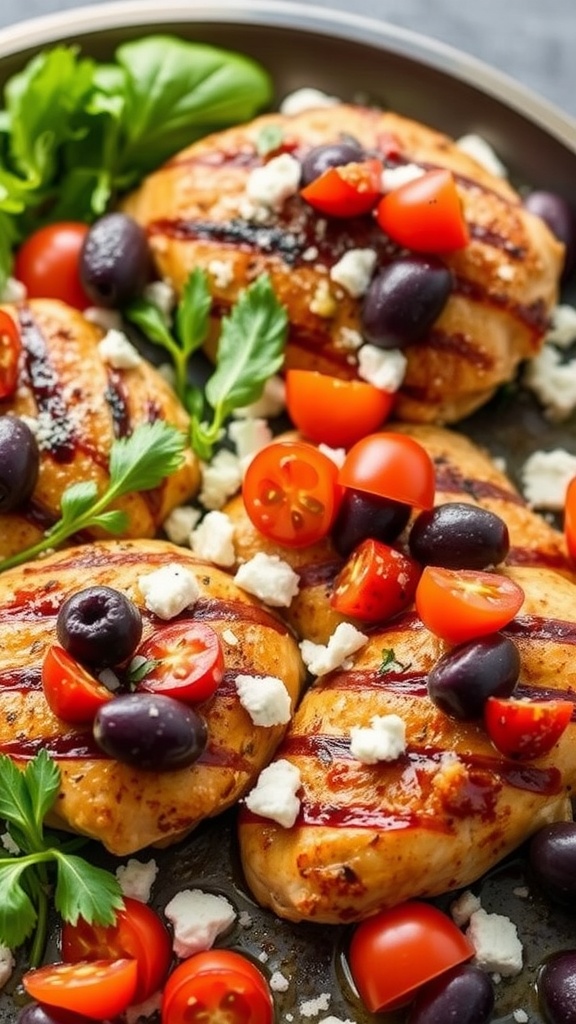 Mediterranean Chicken Thighs with olives and tomatoes