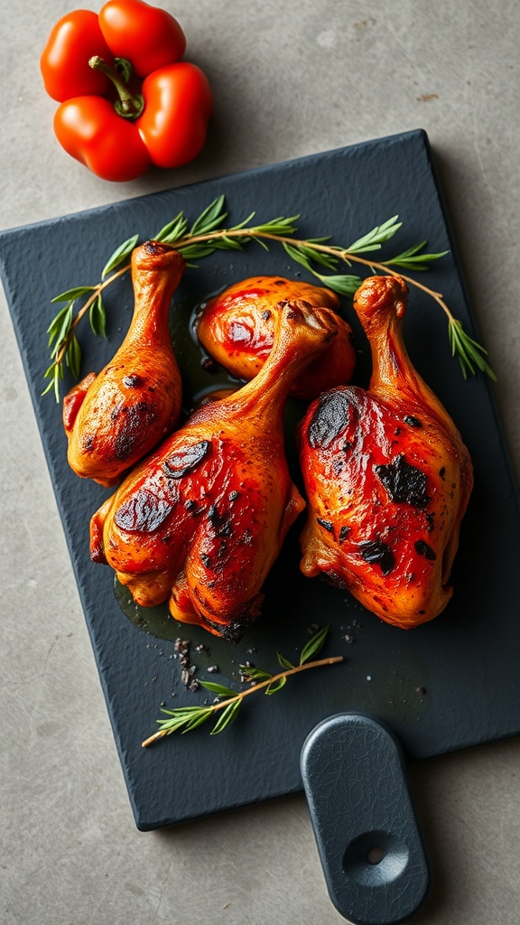 Smoky paprika chicken thighs with crispy skin and juicy meat