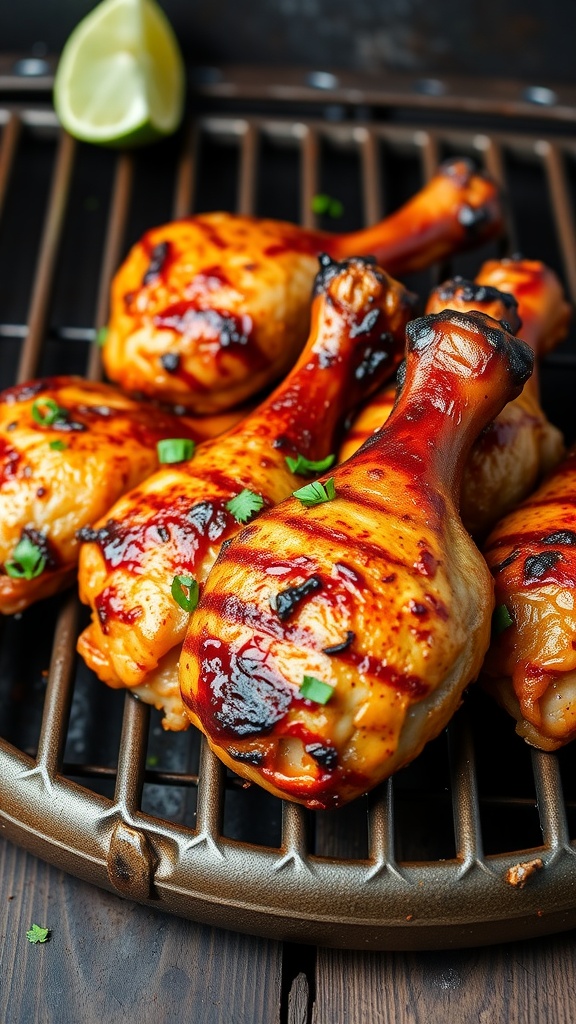 Spicy chipotle lime grilled chicken drumsticks