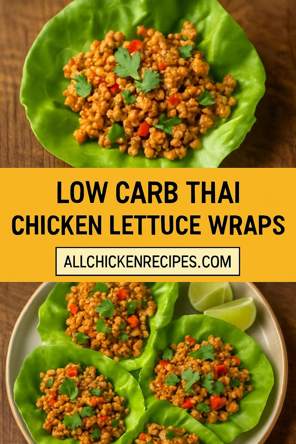 Low Carb Thai Chicken Lettuce Wraps