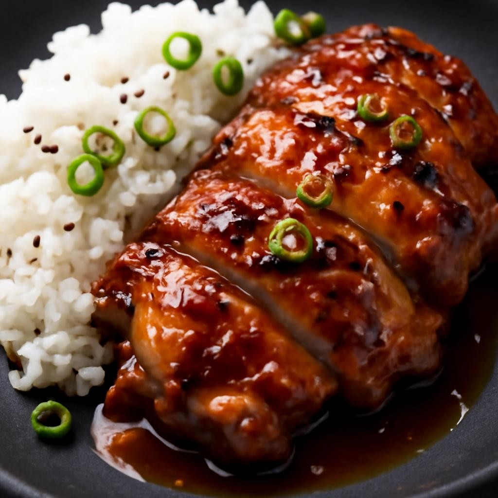 Japanese Chicken Thighs with Sushi Rice